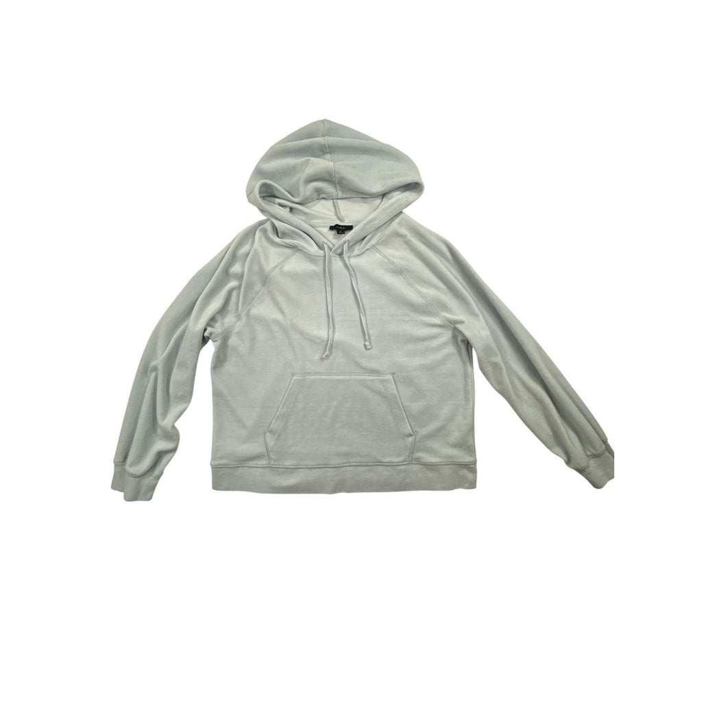 J.Crew Women's Pale Blue Velour Raglan Pullover Hoodie