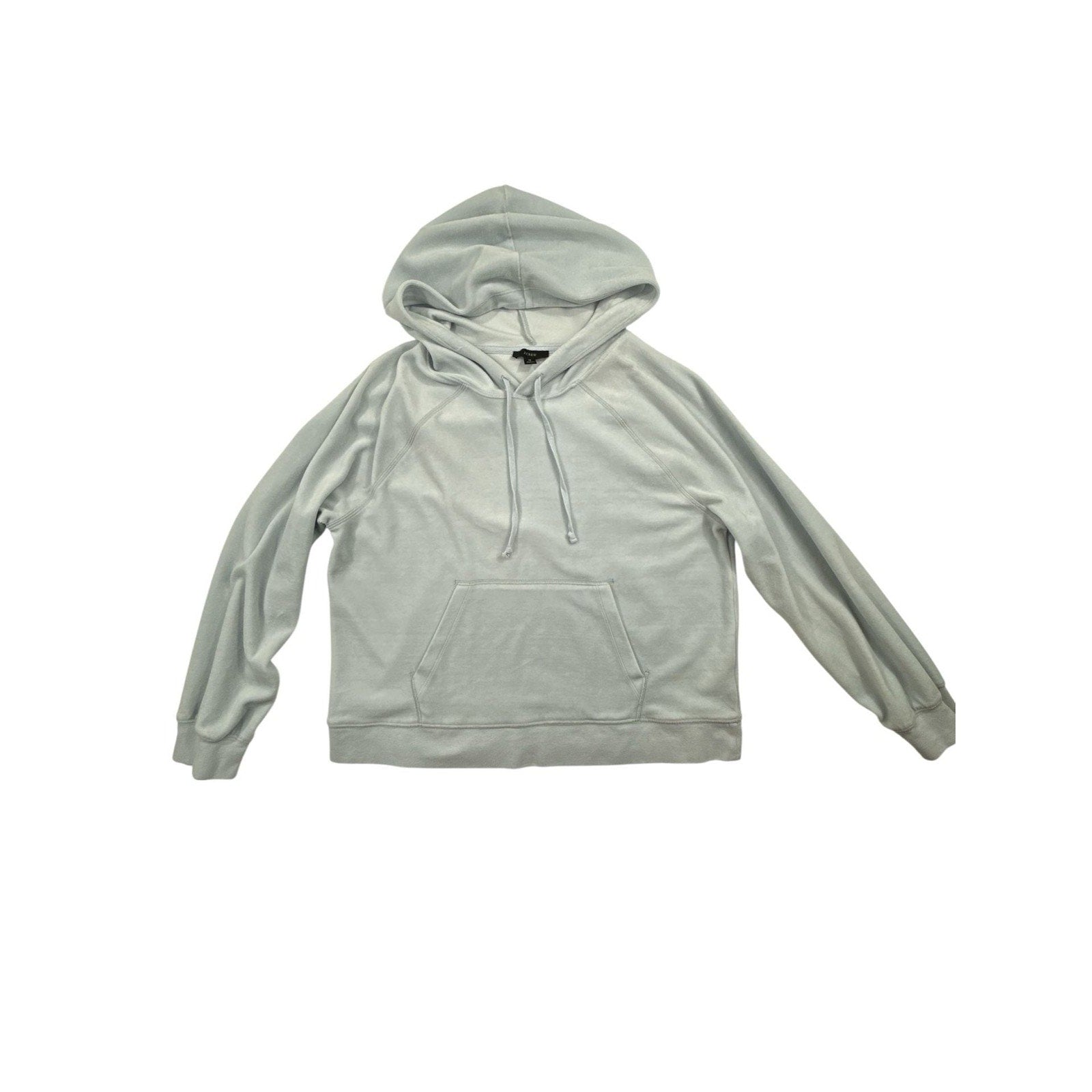 J.Crew Women's Pale Blue Velour Raglan Pullover Hoodie