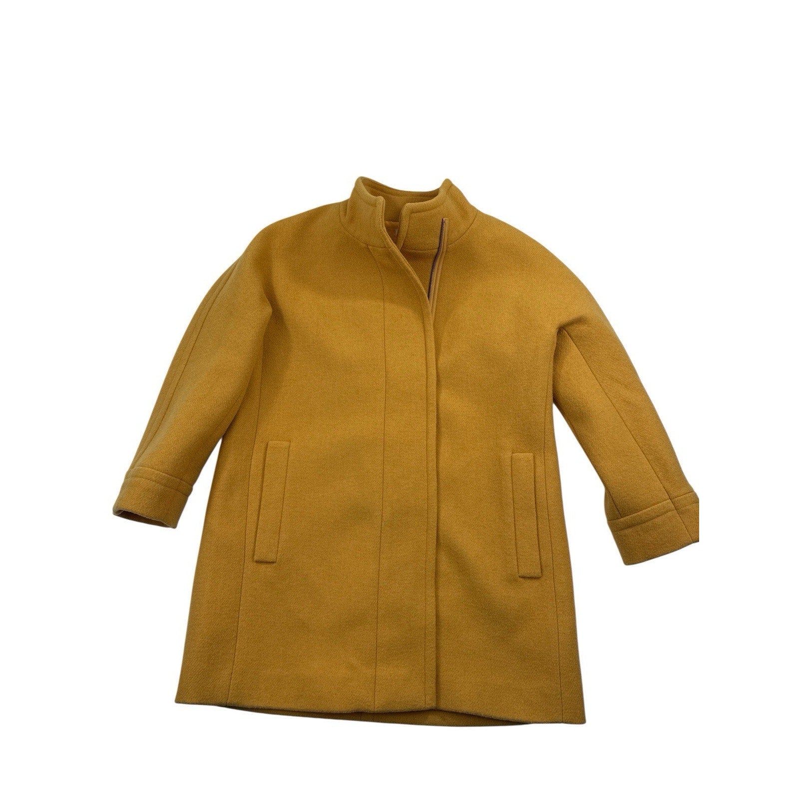 J.Crew Wool Mustard Yellow Zip Coat Sz 10p