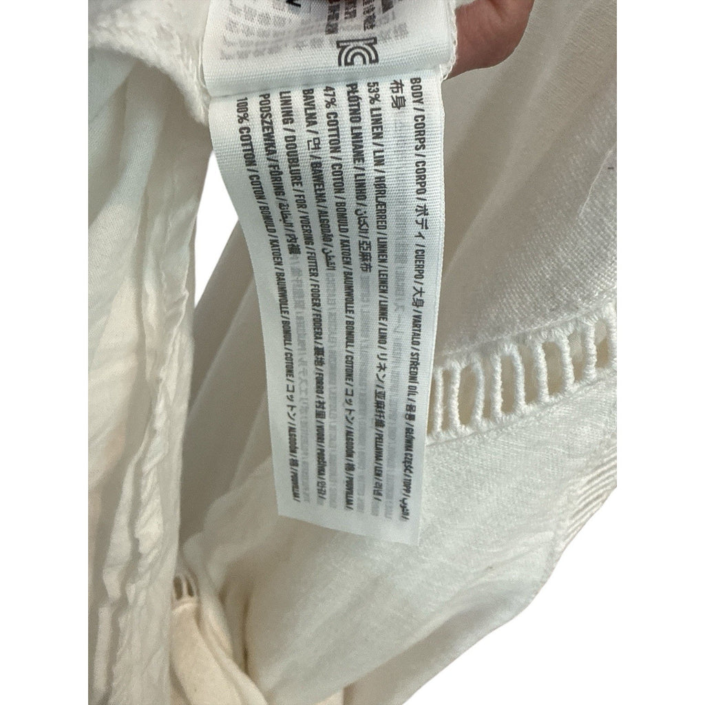 Abercrombie & Fitch White Linen Blend Sleeveless Maxi Dress Sz S