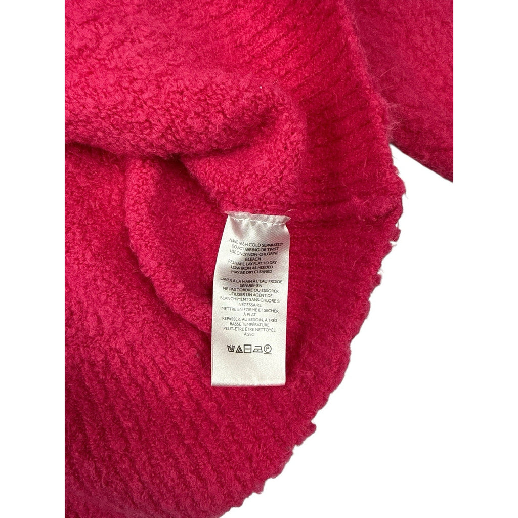 Anthropologie Maeve Womens Plush Pink Sweater Small Wool Vneck