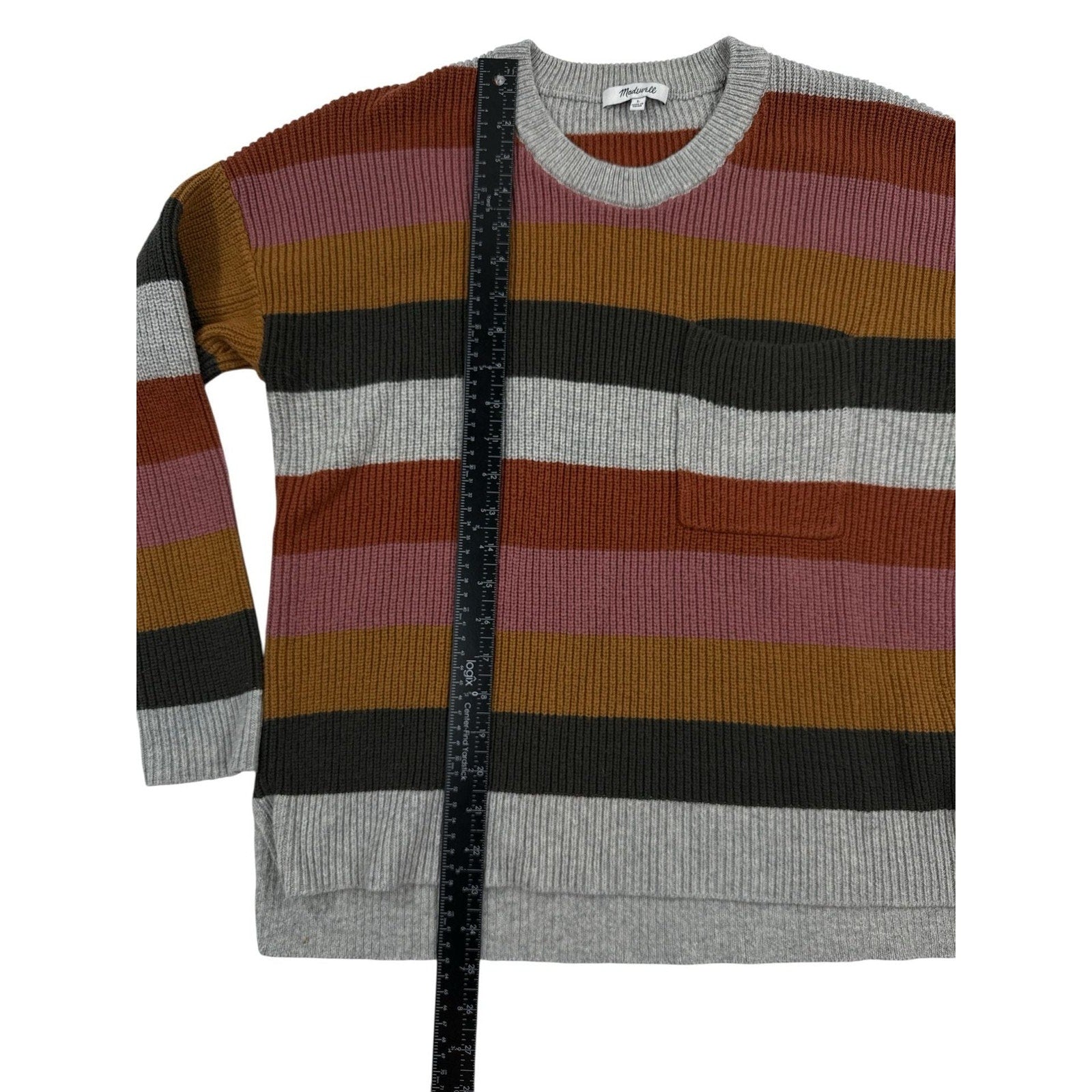 Madewell Thompson Patch Pocket Pullover Sweater in Walton Stripe