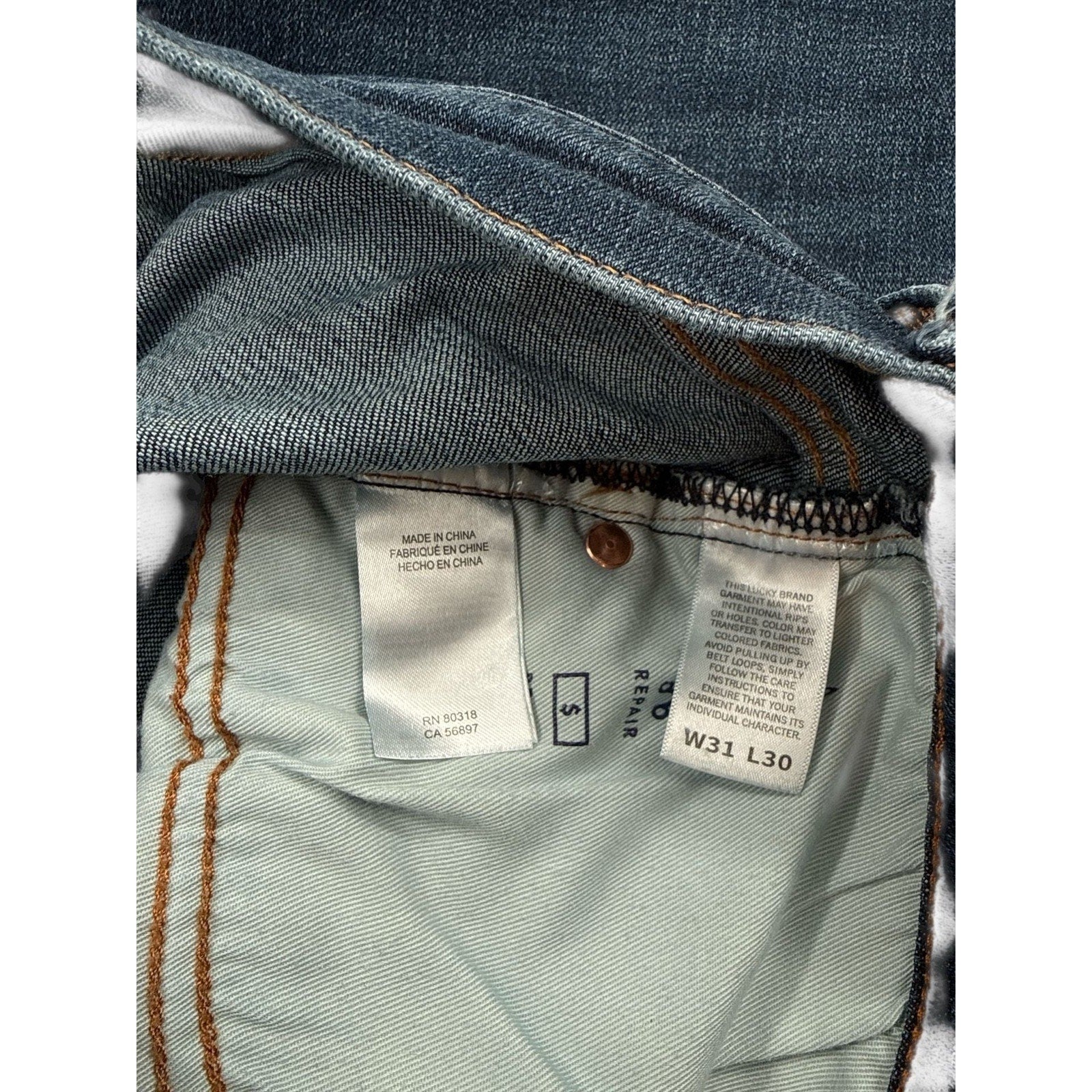 Lucky Brand Straight Jeans W31 L30 Dark Indigo Wash