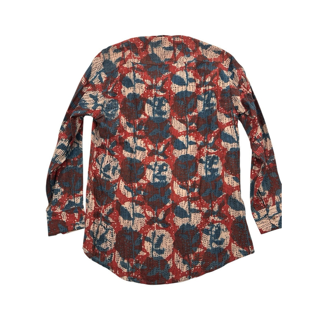 Anita Dongre Grassroot Handcrafted Floral Abstract Button Down Shirt Size S