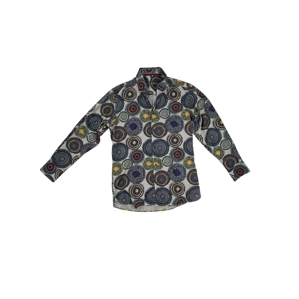 Visconti Black Magic Mushrooms Psychedelic Men's Long Sleeve Button Down Shirt s