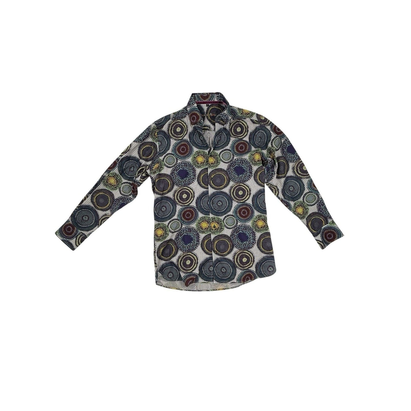 Visconti Black Magic Mushrooms Psychedelic Men's Long Sleeve Button Down Shirt s