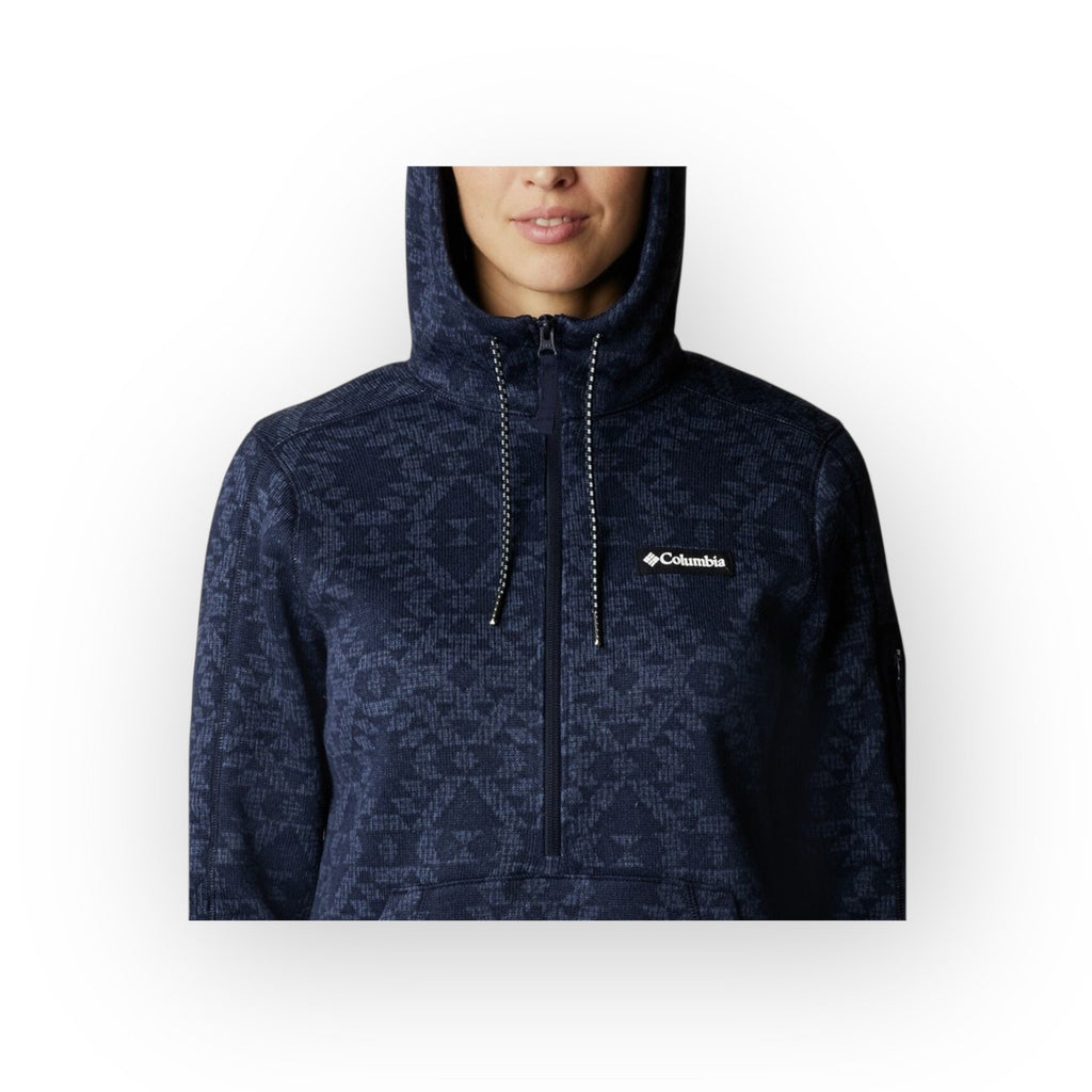 Columbia Women's Sweater Weather Hooded Pullover Size S Cozy Fleece 1/4 Zip