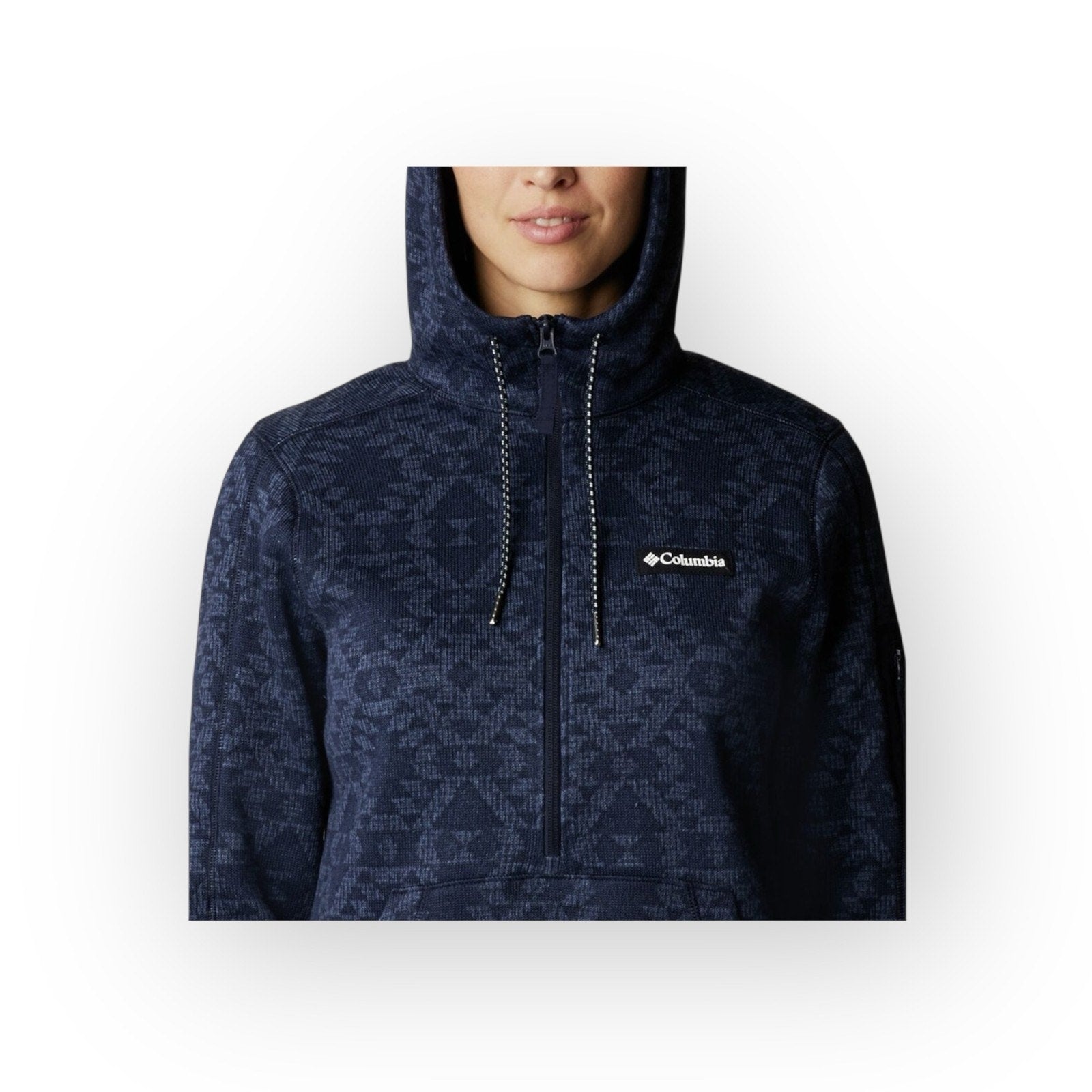 Columbia Women's Sweater Weather Hooded Pullover Size S Cozy Fleece 1/4 Zip