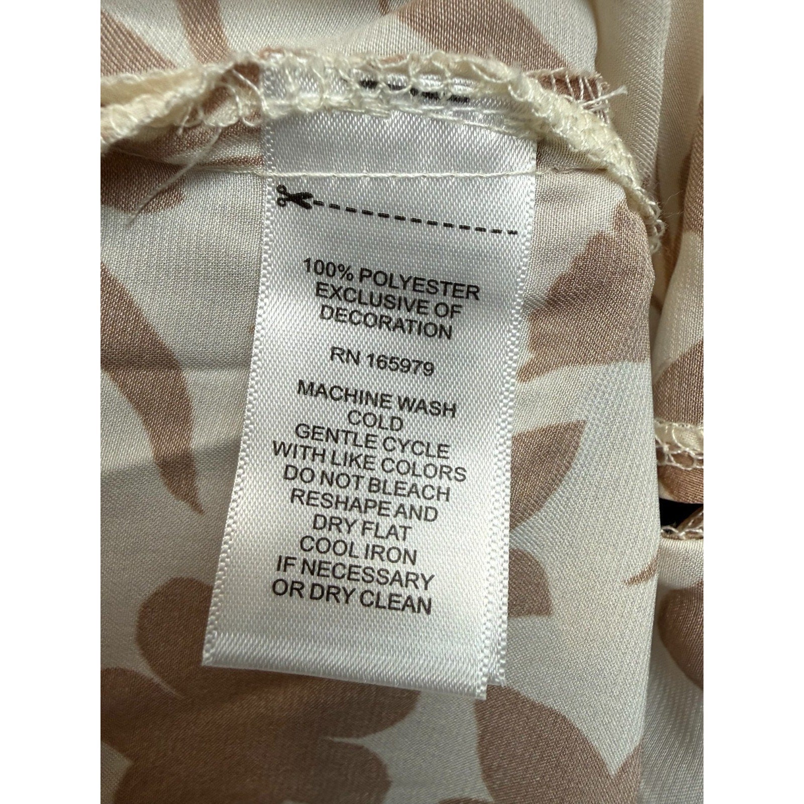 Cupio Womens XL Floral Beige Ivory Shirt Dress