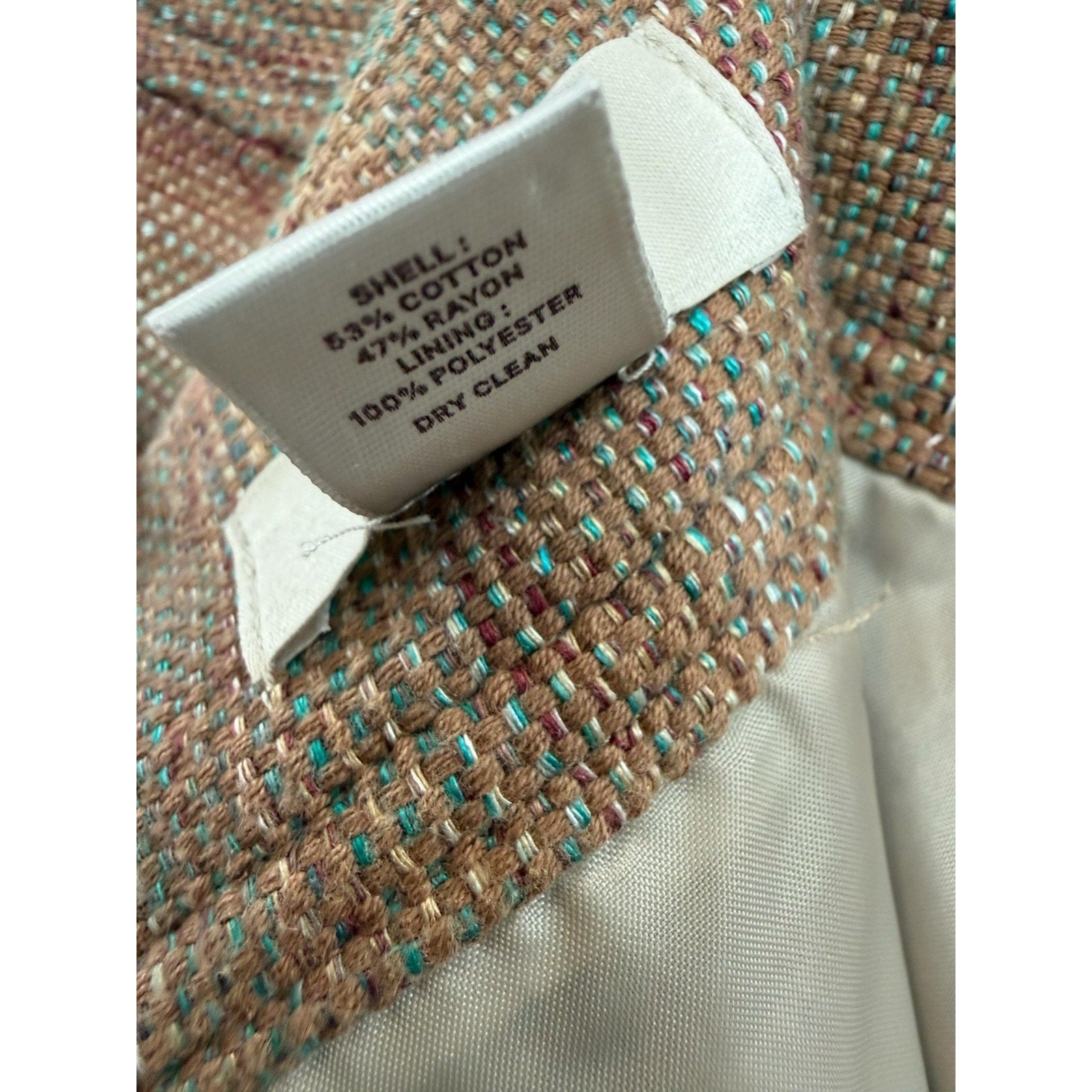 LOFT Brown Striped Tweed Straight Mini Skirt Size 8 Zip