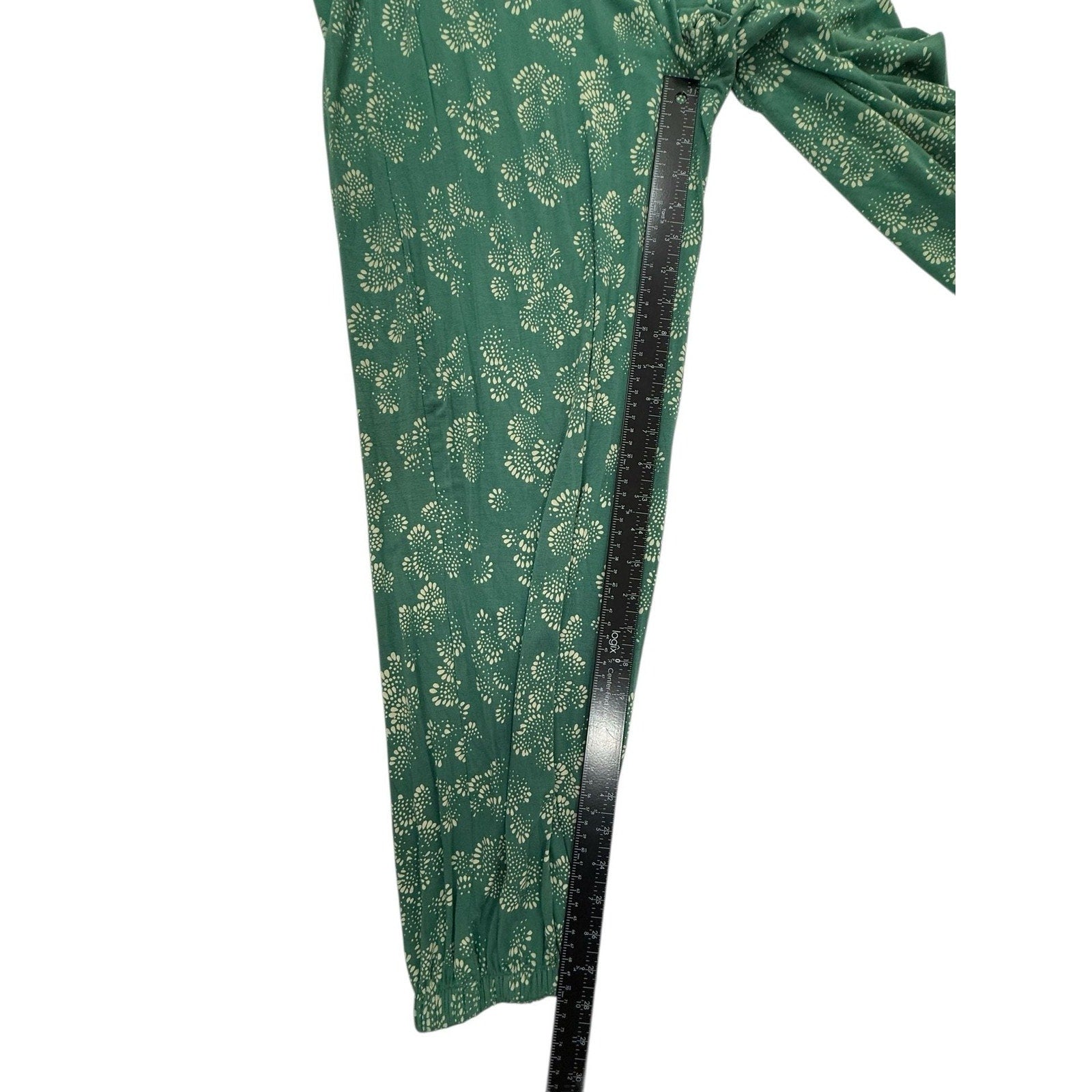 Anthropologie Women's XS Weekend Sleep Lounge Jumpsuit Green Floral
