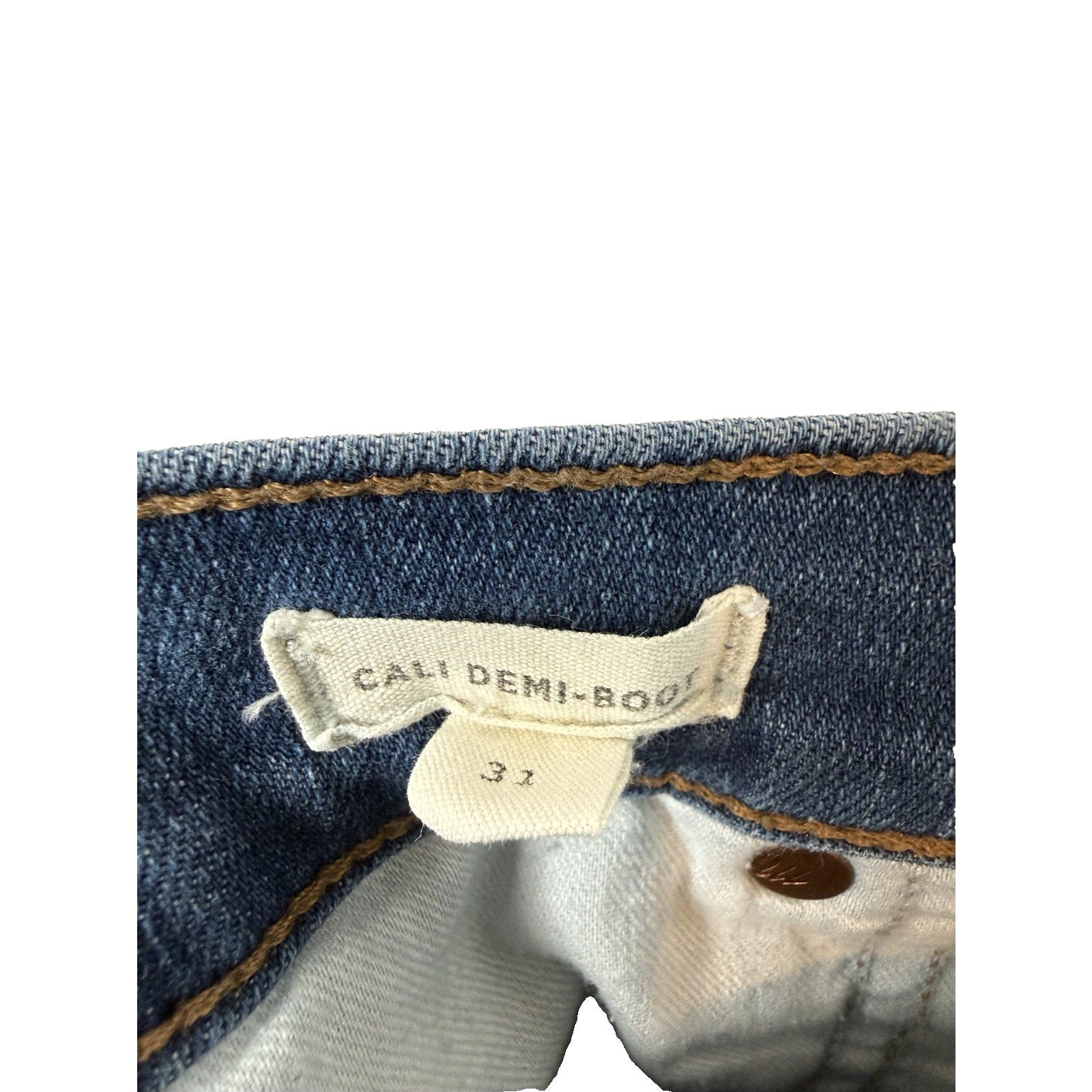 Madewell Denim Cali Demi Boot Cut High Rise Crop Jeans Raw Hem Size 31