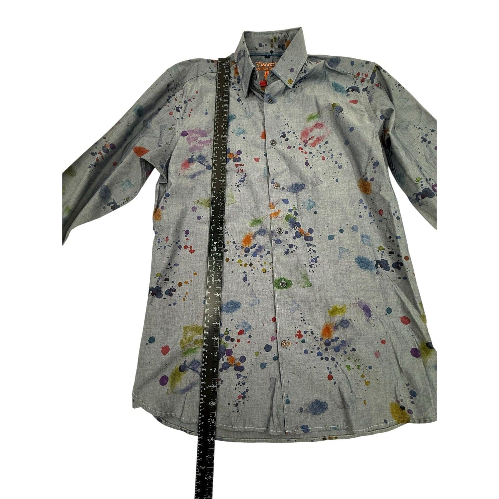 Visconti Signature Series Limited Edition Paint Splatter Button Down Shirt Size