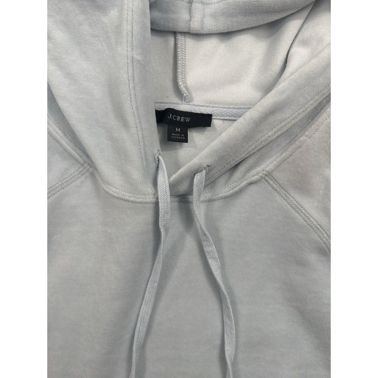 J.Crew Women's Pale Blue Velour Raglan Pullover Hoodie