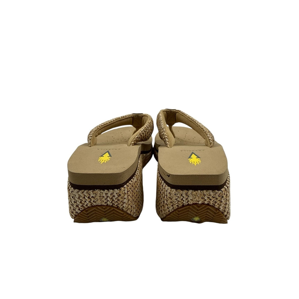 Volatile Women's Island Raffia Wedge Platform Thong Sandals in Natural