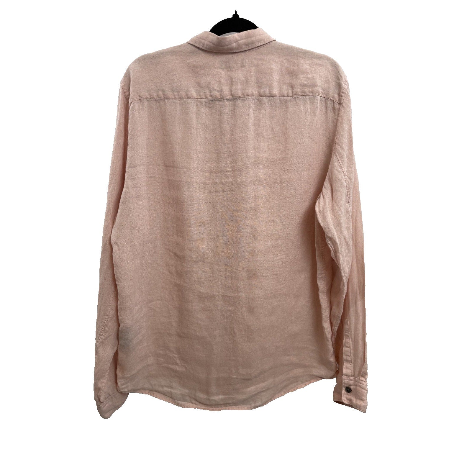 Theory Mens 100% Linen Long Sleeve Button Up Shirt Pink Size S