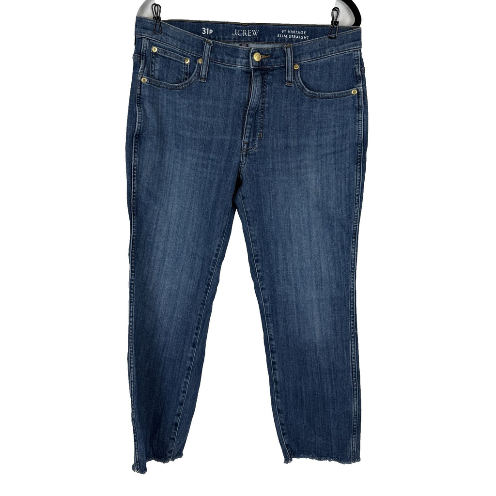 J.Crew 9 Vintage Slim Straight Jeans Sz 31P Medium Wash