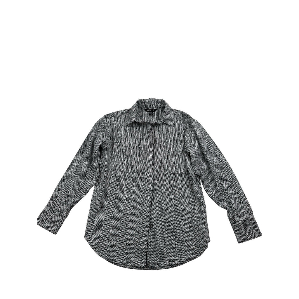 Athleta Textured Shirt Jacket Button Up in Braiden Black White Size XXS