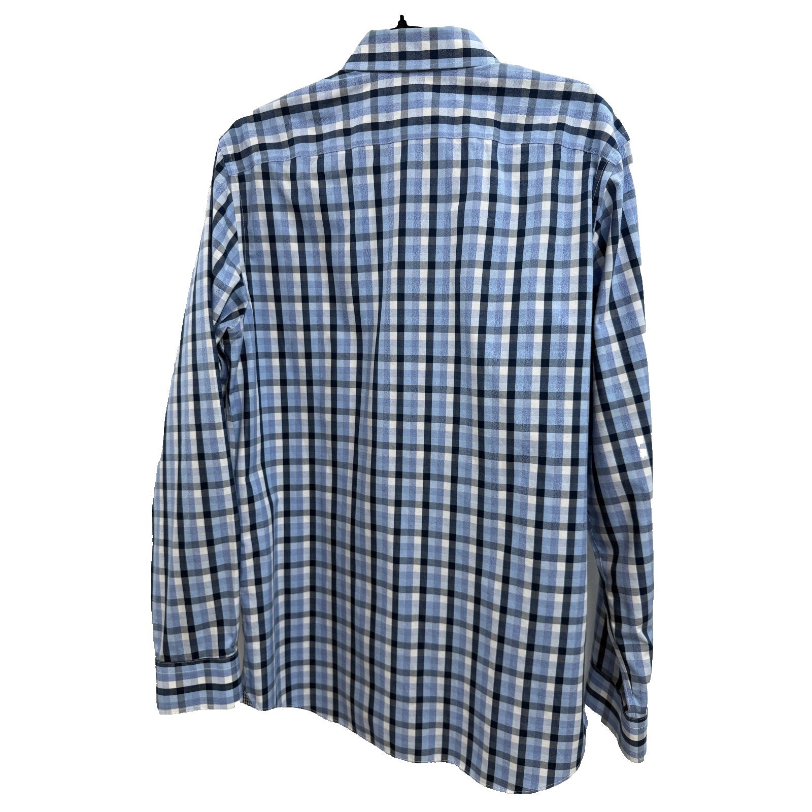 Banana Republic Shirt Mens Medium Camden Fit Blue Plaid Button Down Long Sleeve