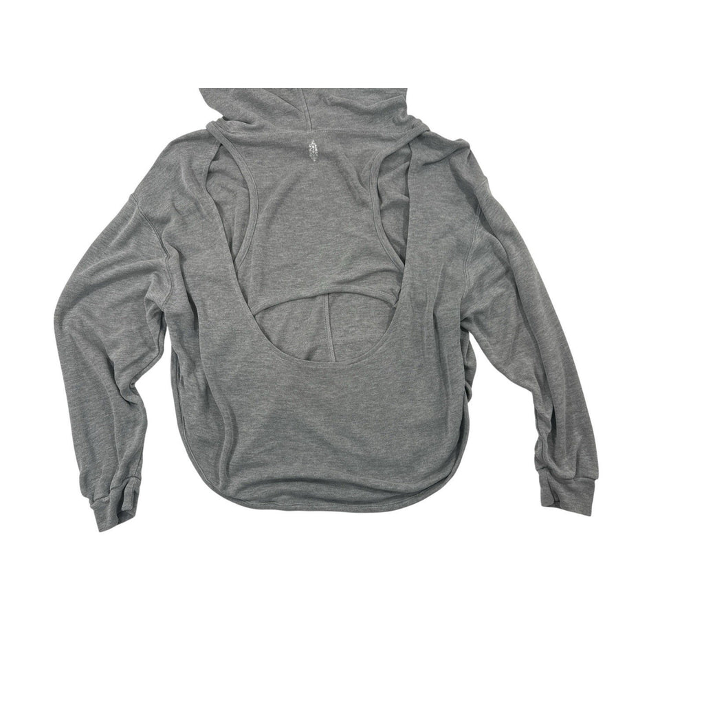 Free People Movement Gray Open Back Long Sleeve Oversized Shirt Size L