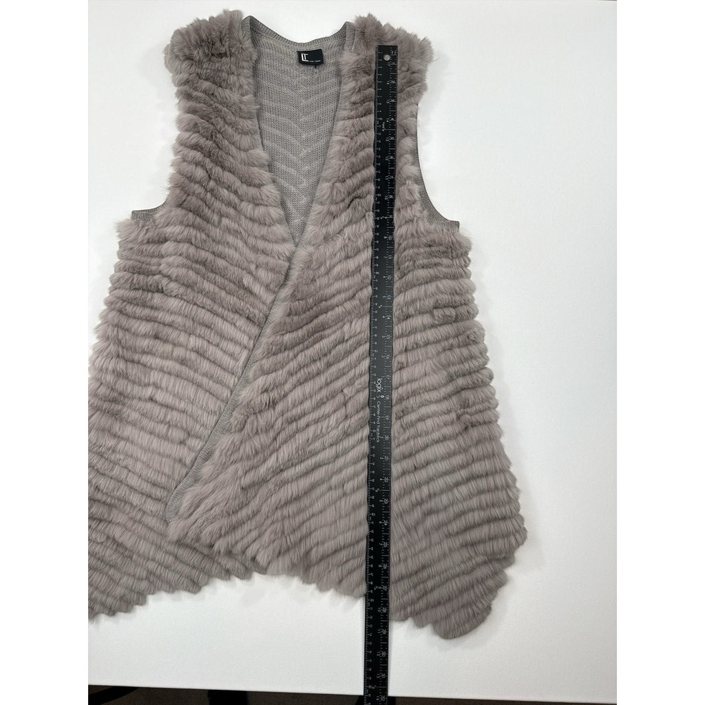 Love Token Gray Rabbit Fur Vest Size S
