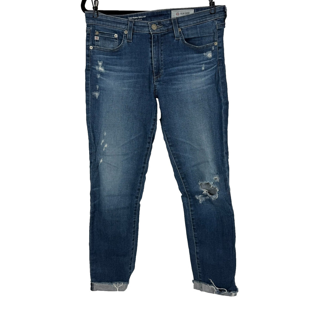 AG Adriano Goldschmied The Prima Mid Rise Cigarette Leg Stretch Jeans Womens 28R
