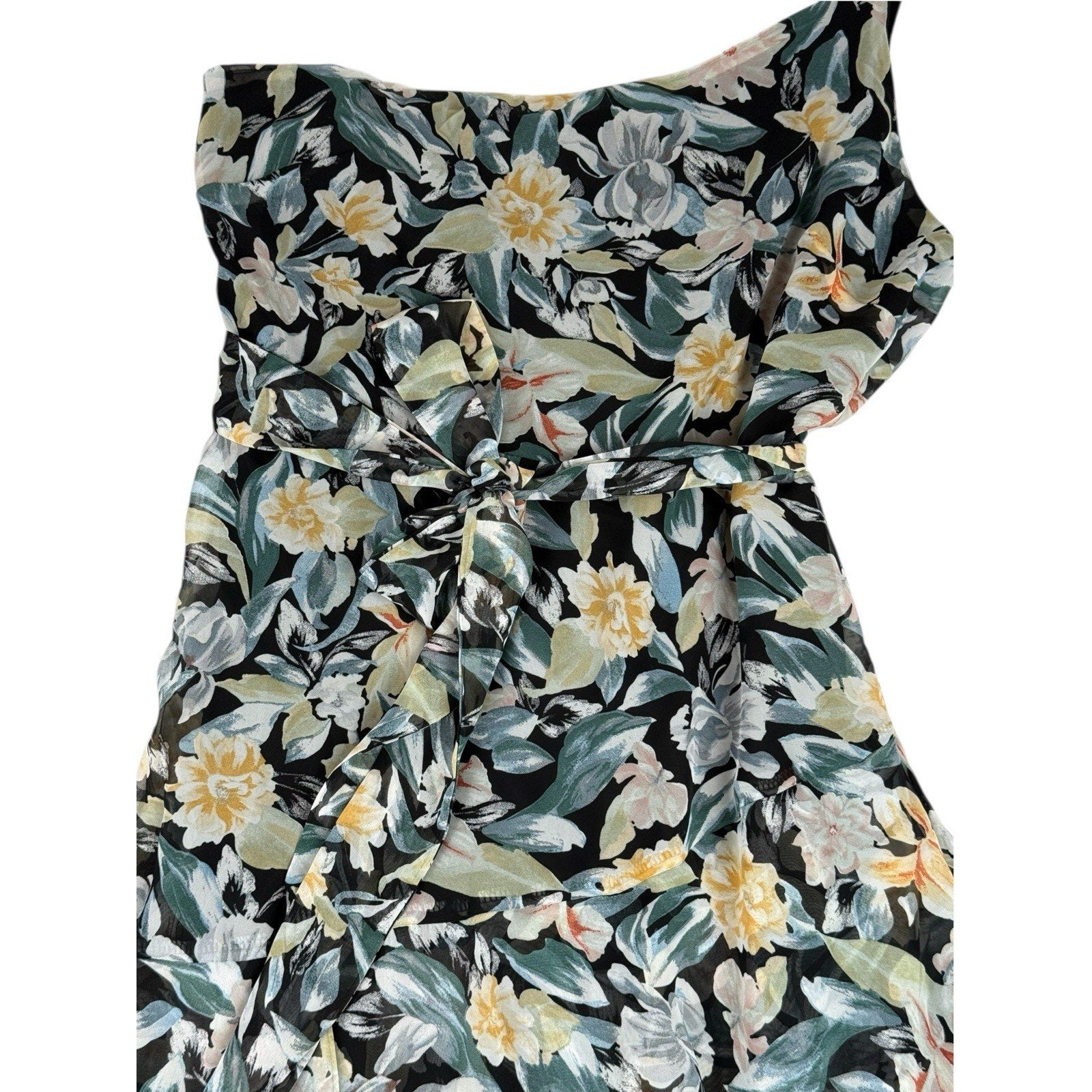 Petal and Pup Amren Floral One-Shoulder Tiered Asymmetric Dress Size 12