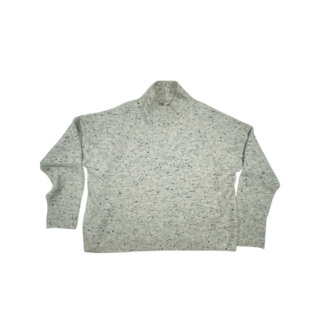 LOFT Outlet Women's Large Gray Speckled Donegal Mock Neck Pullover Sweater