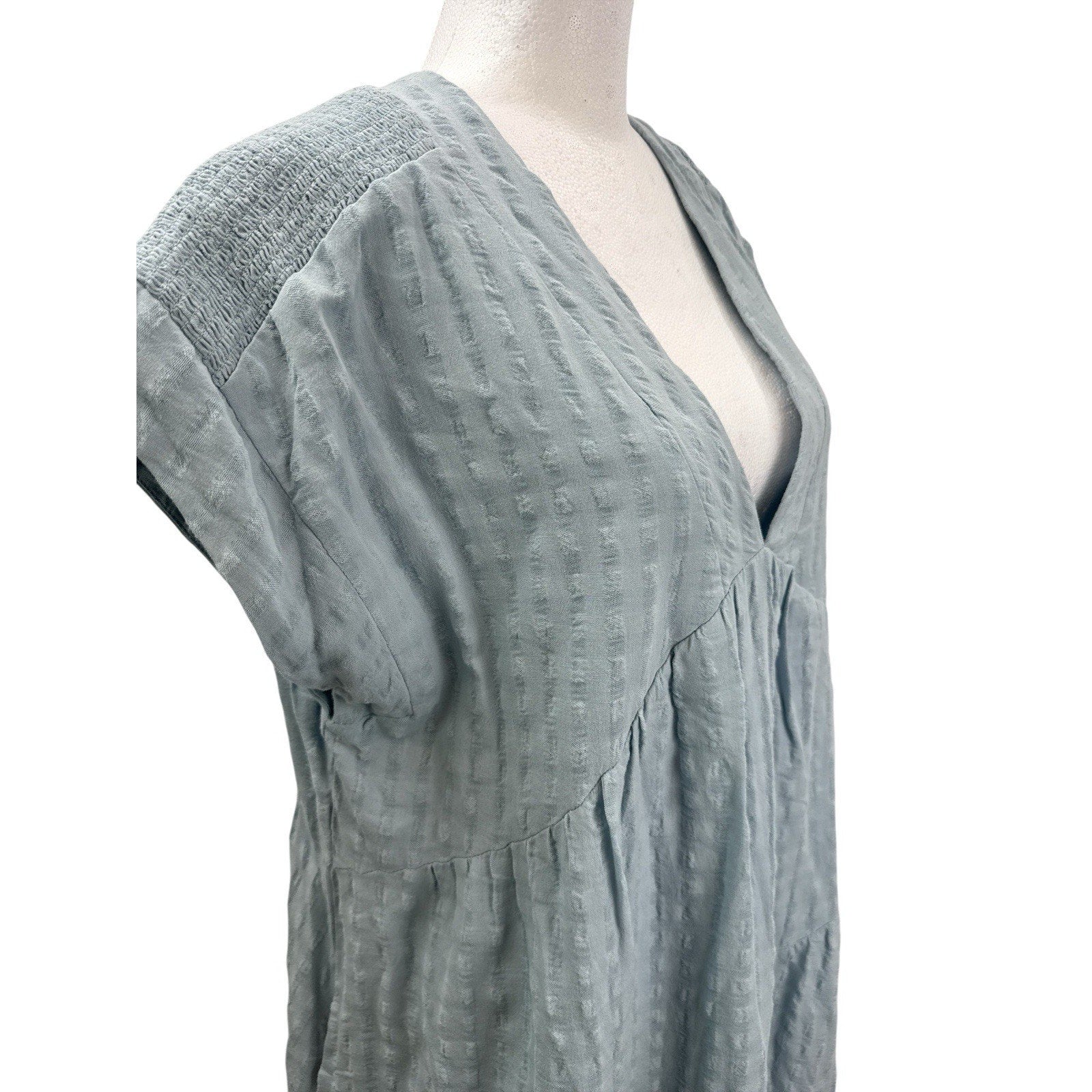 Maeve Anthropologie Womens Juliet Babydoll Tunic Dress Size M Boho Peasant Blue