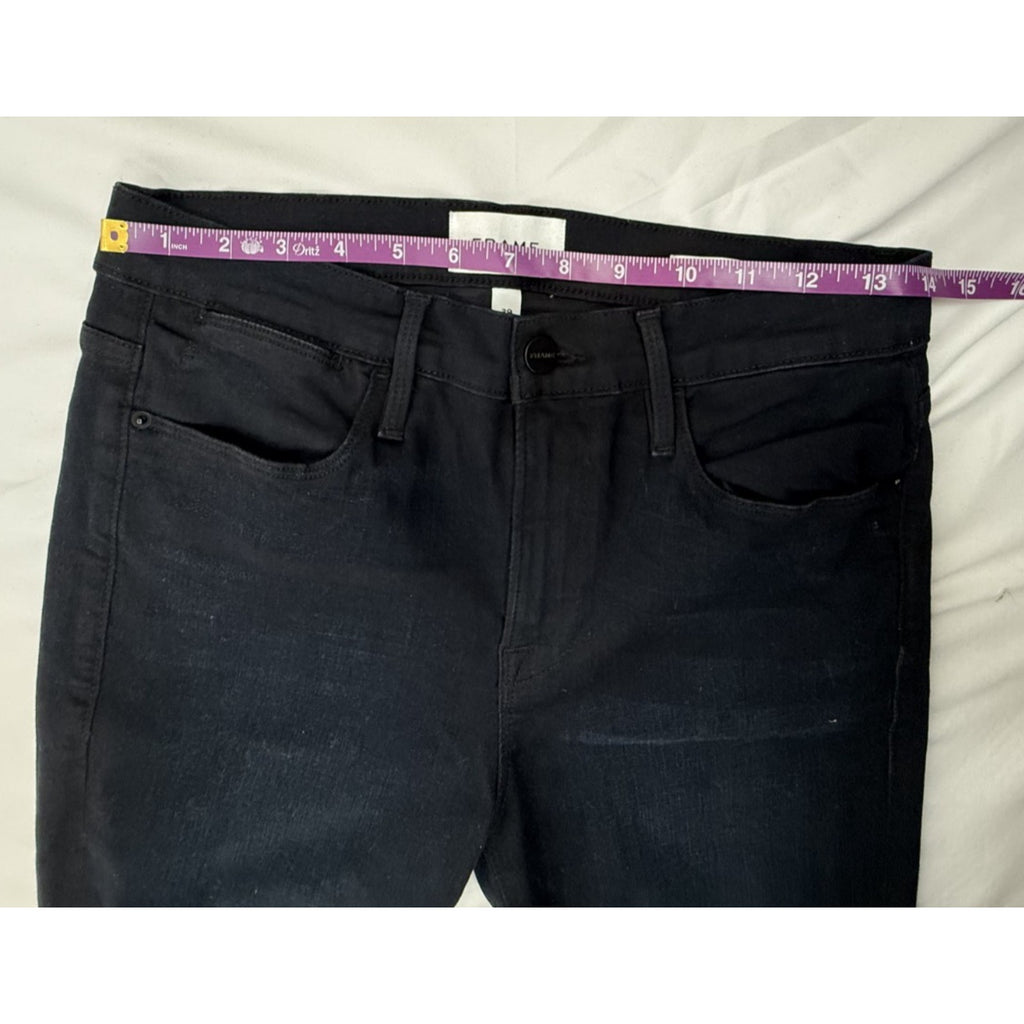 Frame Le High Skinny Denim Women's Black Jeans Raw hem. Size 29