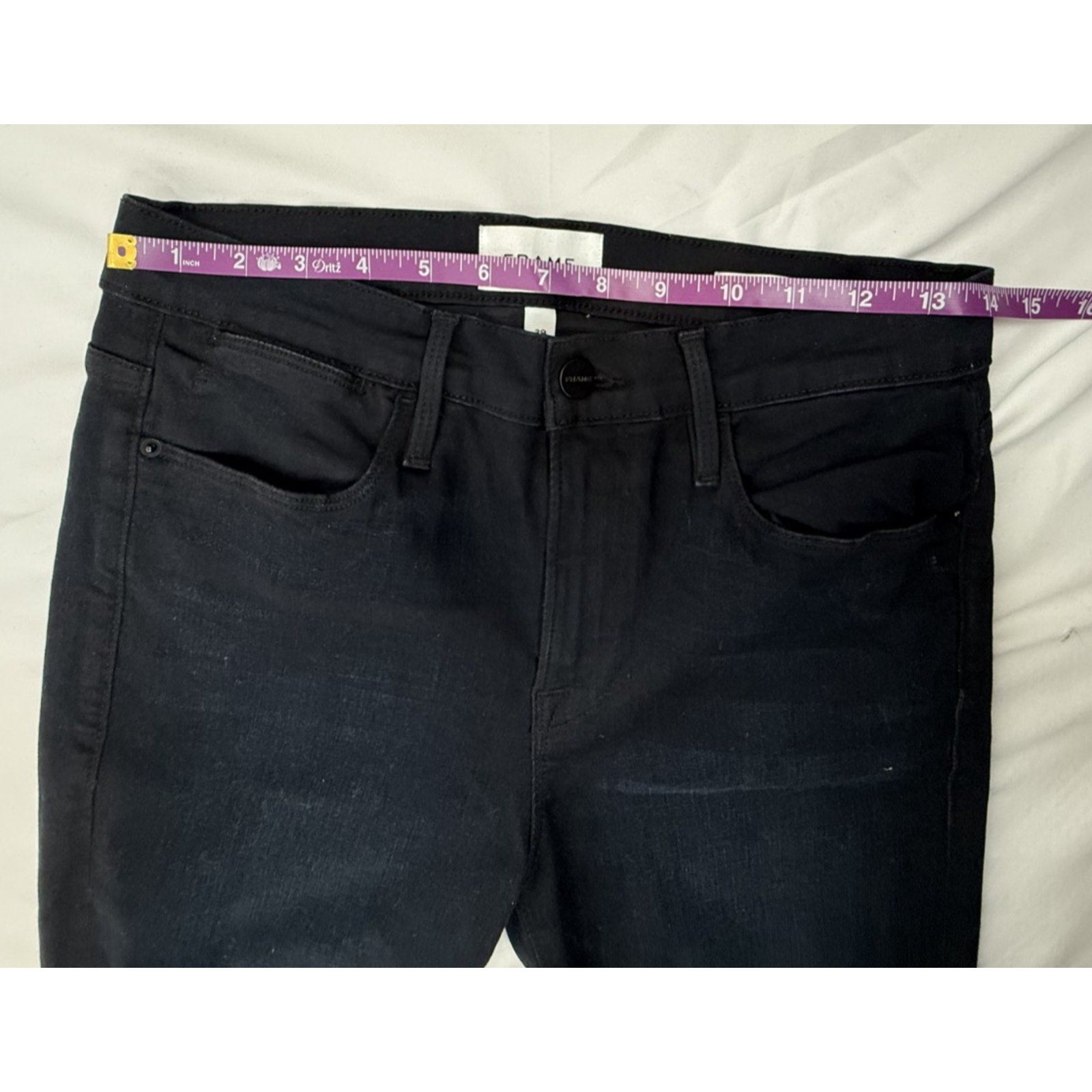 Frame Le High Skinny Denim Women's Black Jeans Raw hem. Size 29