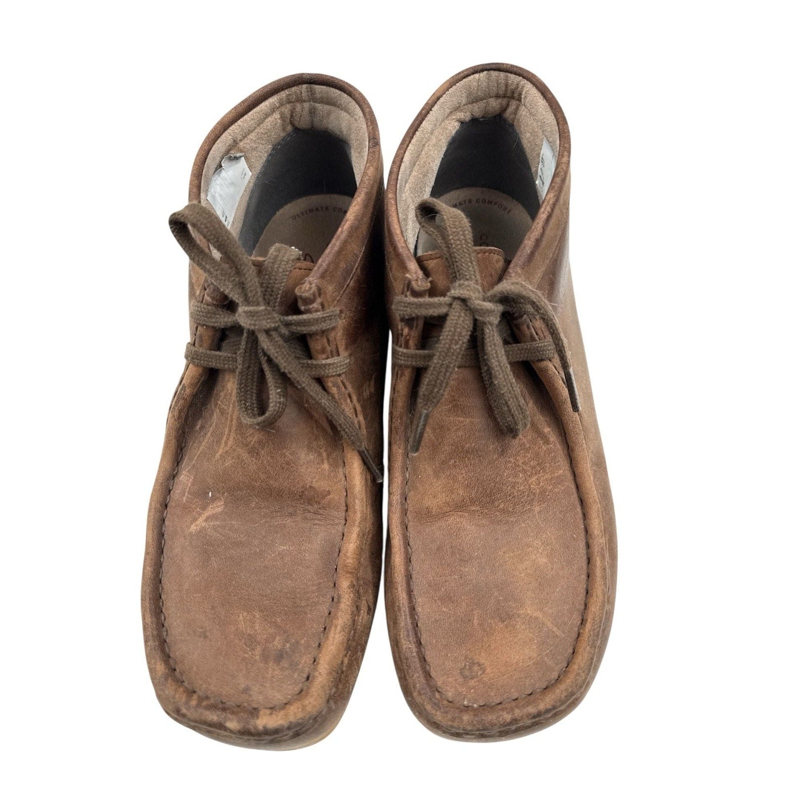 Clarks Stinson Hi Men's Brown Distressed Leather Wallabee Boot Size 9M