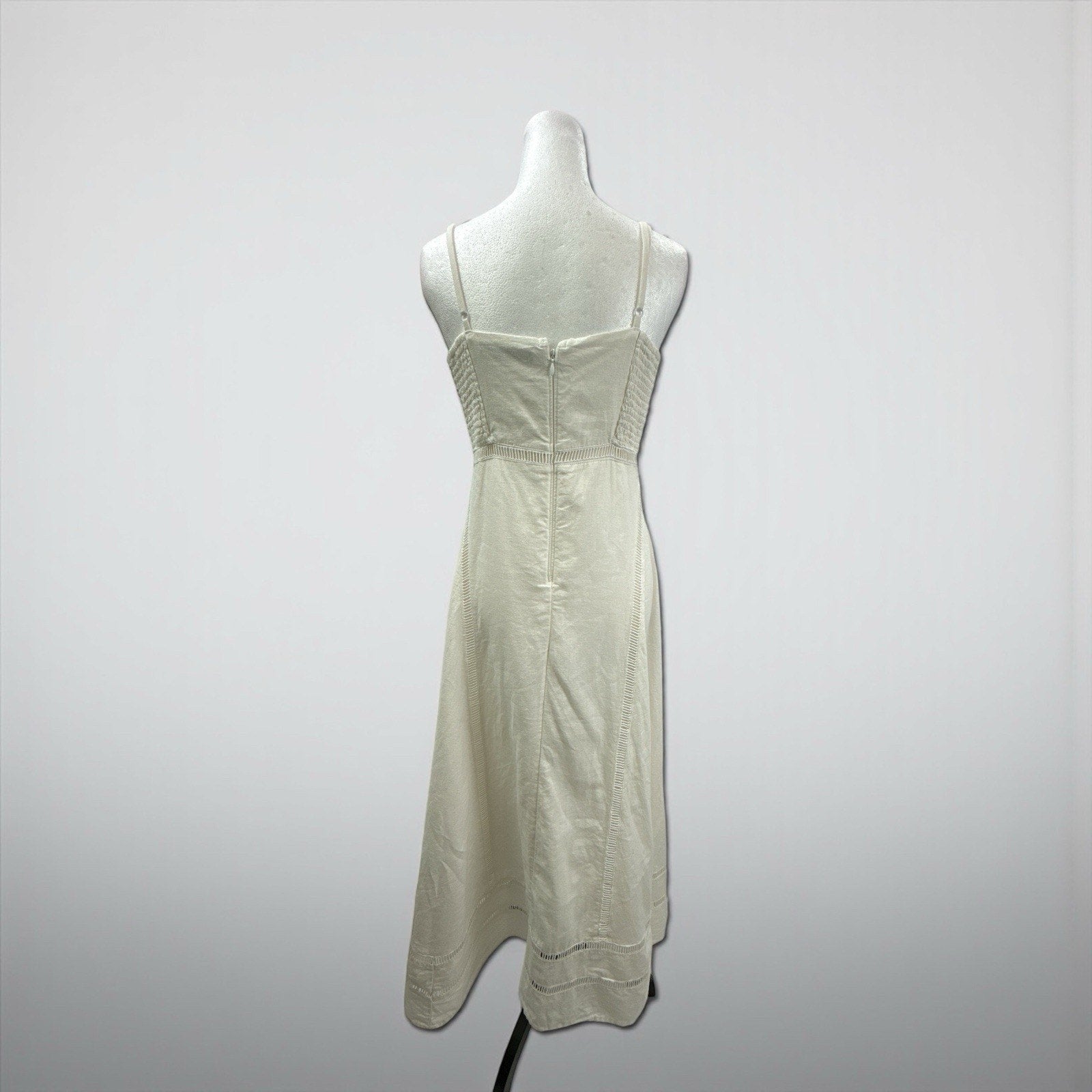 Abercrombie & Fitch White Linen Blend Sleeveless Maxi Dress Sz S