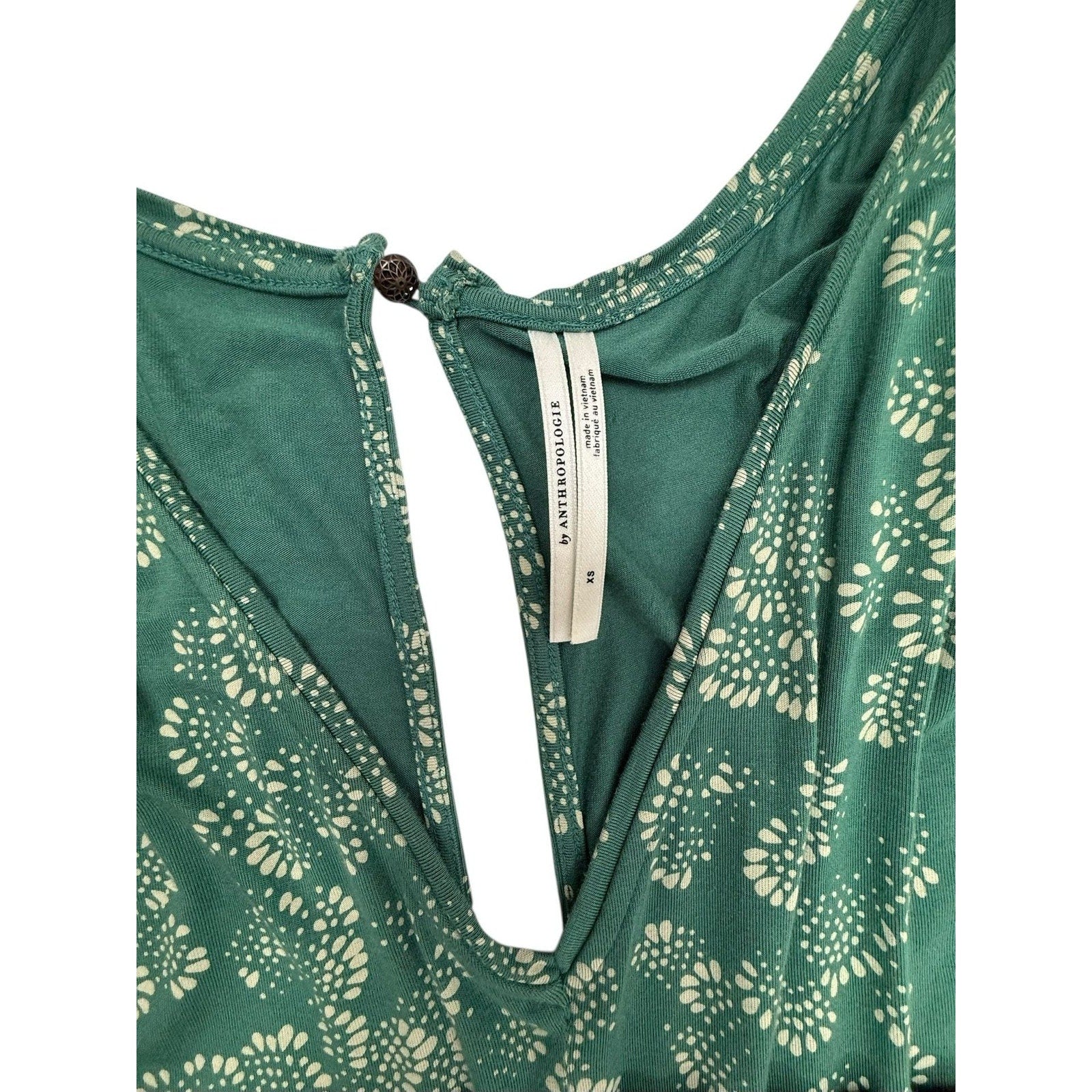 Anthropologie Women's XS Weekend Sleep Lounge Jumpsuit Green Floral
