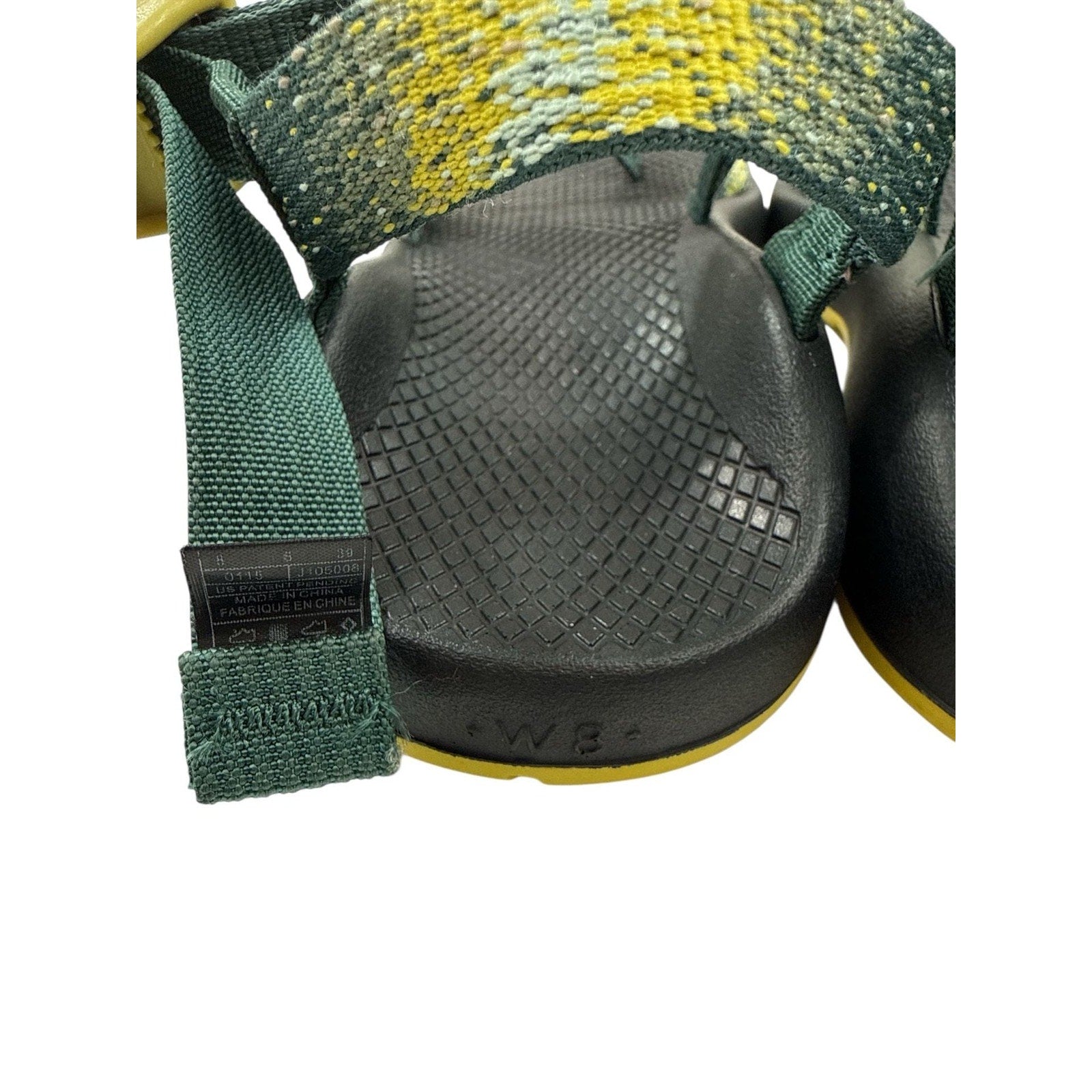 Chaco Women's ZX/2 Classic Sandal Green Yellow Strappy Size W8 Vibram Sole